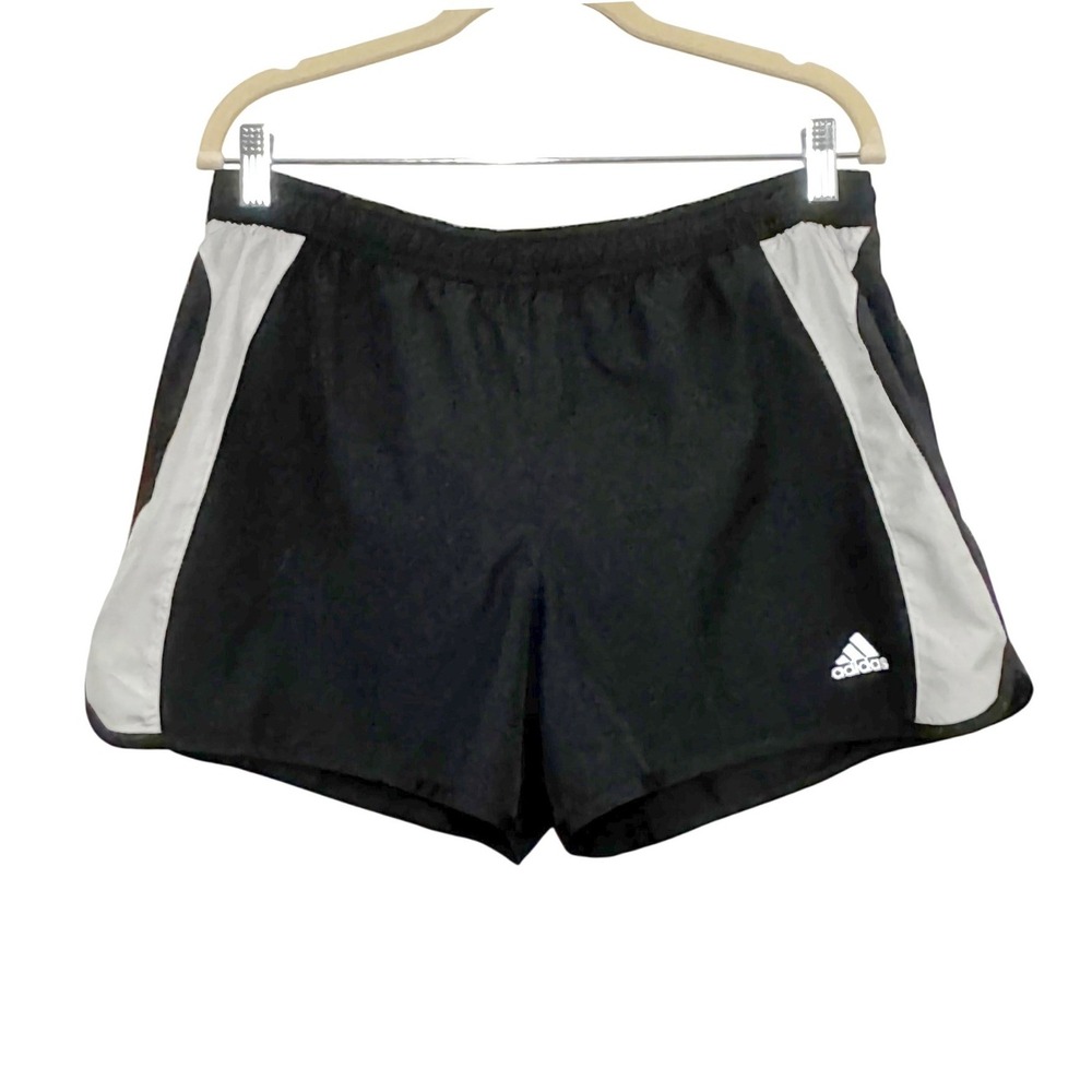 Adidas Womens Running Shorts Black‎ White 3 Inch Inseam M-3 RN88387 Activewear